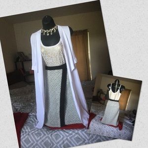 Zac & Rachel Chevron Patterned Faux Wrap Skirt